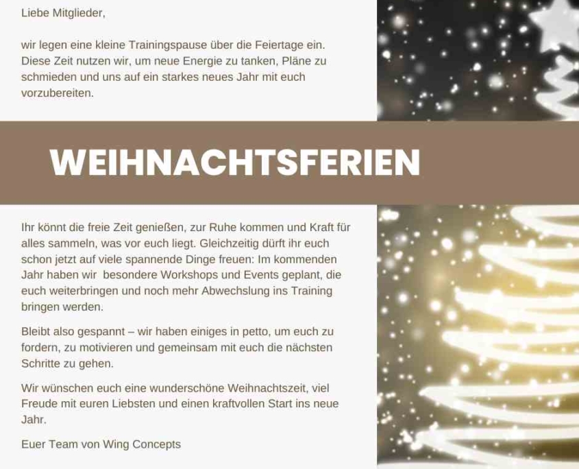 Termin und Veranstaltungen: Weihnachtsferien- Selbstverteidigung - Kampfkunst - Kampfsport Termin und Veranstaltungen: Weihnachtsferien - Selbstverteidigung - Kampfkunst - Kampfsport